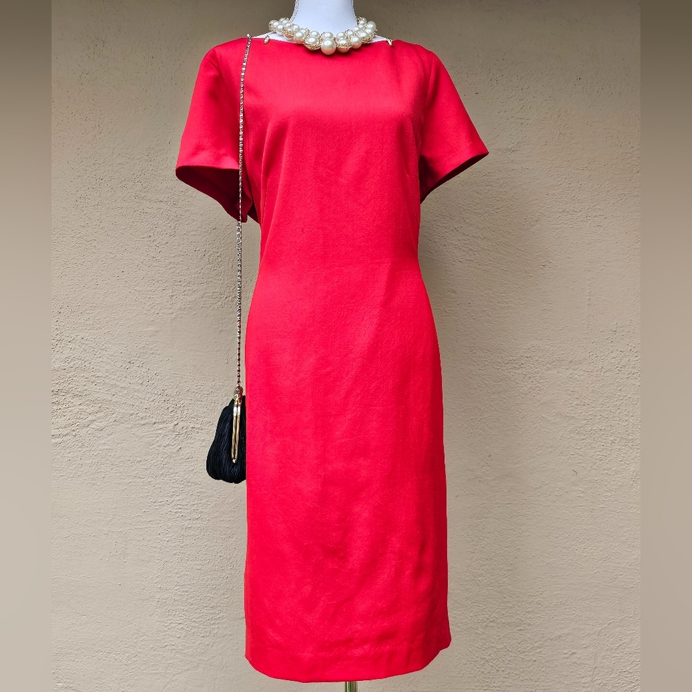 Pendleton Red 100% Virgin Wool Midi Dress Plus Size 18